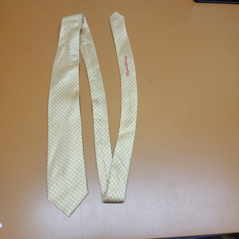 English Laundry Mens Necktie Christopher Wicks Geometric Silk Classic Yellow